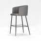 Taburete de bar moderno, taburetes de bar con respaldo de cuero para comedor con patas de metal