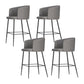 Taburete de bar moderno, taburetes de bar con respaldo de cuero para comedor con patas de metal