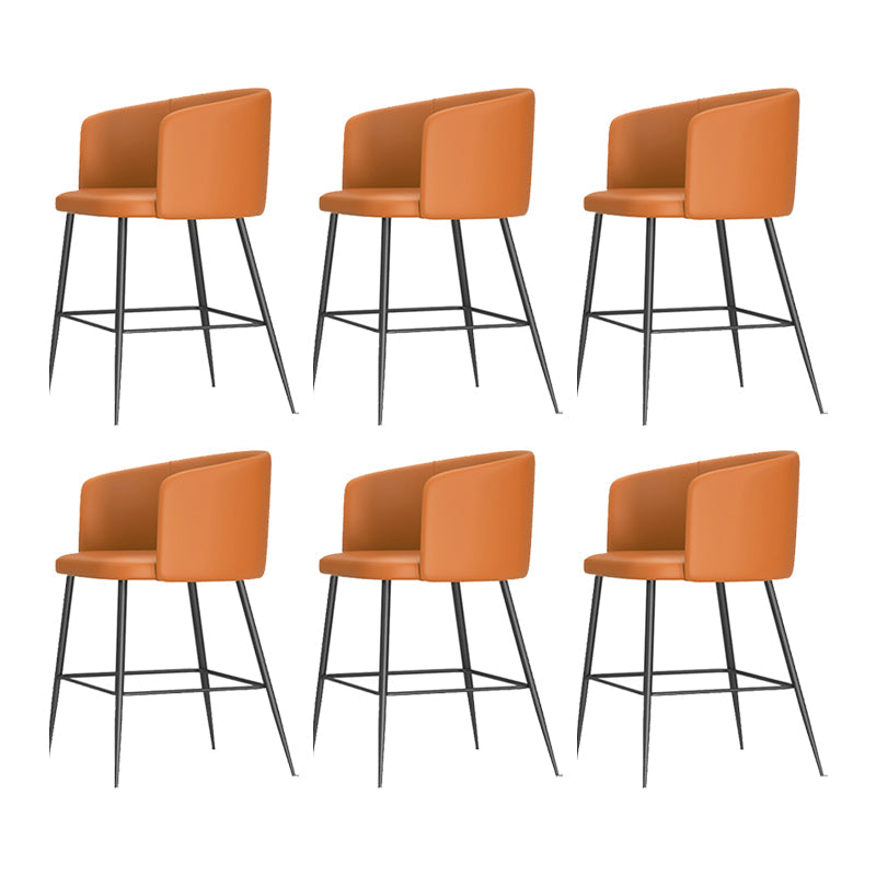 Sgabelli da bar in pelle da bar moderni per sala da pranzo con gambe metalliche