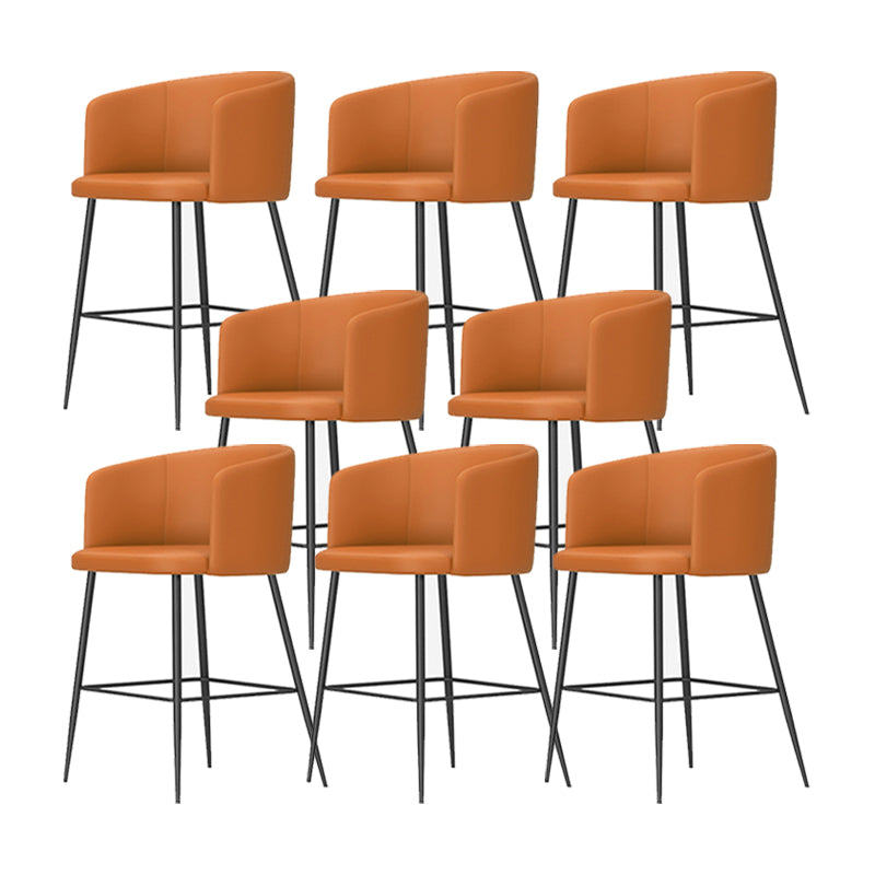 Sgabelli da bar in pelle da bar moderni per sala da pranzo con gambe metalliche