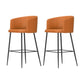 Taburete de bar moderno, taburetes de bar con respaldo de cuero para comedor con patas de metal
