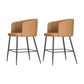 Taburete de bar moderno, taburetes de bar con respaldo de cuero para comedor con patas de metal