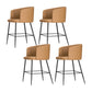 Taburete de bar moderno, taburetes de bar con respaldo de cuero para comedor con patas de metal