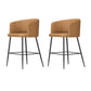 Taburete de bar moderno, taburetes de bar con respaldo de cuero para comedor con patas de metal