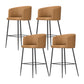Taburete de bar moderno, taburetes de bar con respaldo de cuero para comedor con patas de metal