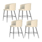 Taburete de bar moderno, taburetes de bar con respaldo de cuero para comedor con patas de metal
