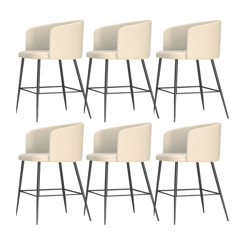 Sgabelli da bar in pelle da bar moderni per sala da pranzo con gambe metalliche