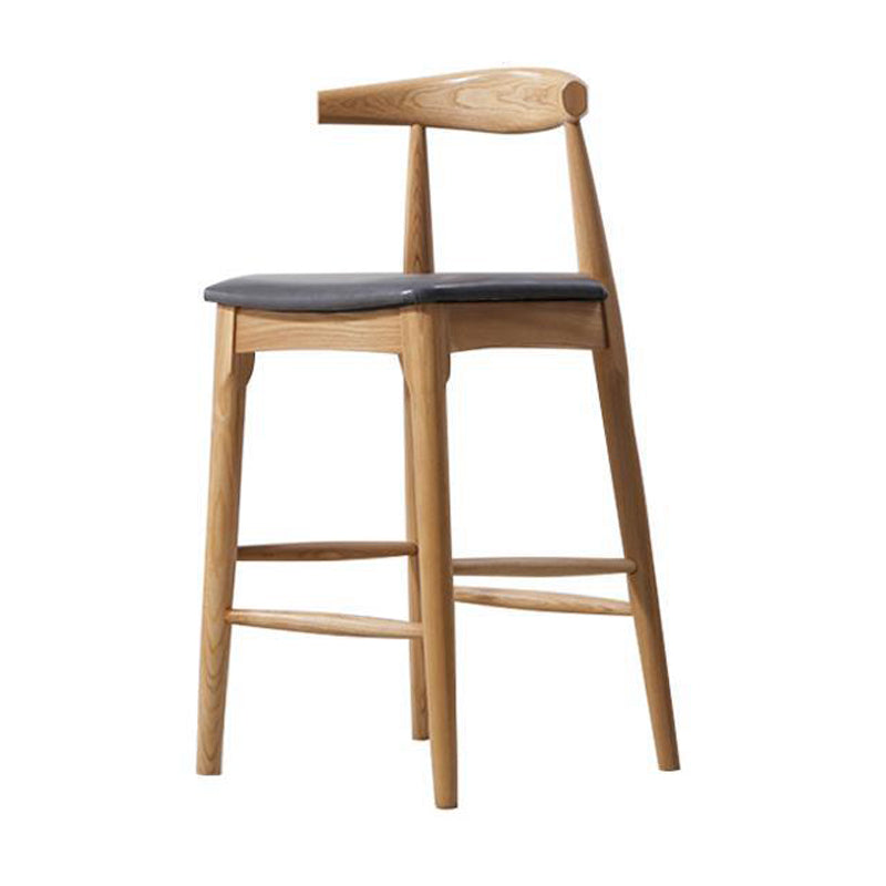 Faux Leather Dining Stools Industrial Bar Stool with Wood Base Clearhalo 'Bar Furniture' 'Bar Stools' 'bar_stools' 'furn' 'furn_bar_stools' 'Furniture' 'Kitchen & Dining Furniture' 6856610