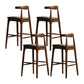Faux Leather Dining Stools Industrial Bar Stool with Wood Base Brown 4 Piece Set Clearhalo 'Bar Furniture' 'Bar Stools' 'bar_stools' 'furn' 'furn_bar_stools' 'Furniture' 'Kitchen & Dining Furniture' 6856611
