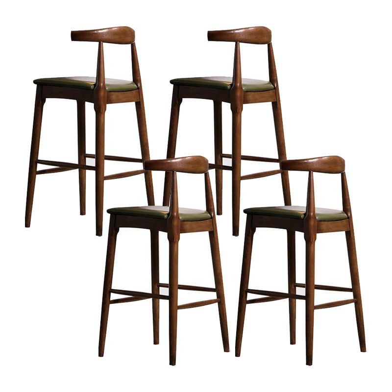 Faux Leather Dining Stools Industrial Bar Stool with Wood Base Brown 4 Piece Set Clearhalo 'Bar Furniture' 'Bar Stools' 'bar_stools' 'furn' 'furn_bar_stools' 'Furniture' 'Kitchen & Dining Furniture' 6856611