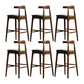 Faux Leather Dining Stools Industrial Bar Stool with Wood Base Brown 6 Piece Set Clearhalo 'Bar Furniture' 'Bar Stools' 'bar_stools' 'furn' 'furn_bar_stools' 'Furniture' 'Kitchen & Dining Furniture' 6856613