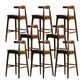 Faux Leather Dining Stools Industrial Bar Stool with Wood Base Brown 8 Piece Set Clearhalo 'Bar Furniture' 'Bar Stools' 'bar_stools' 'furn' 'furn_bar_stools' 'Furniture' 'Kitchen & Dining Furniture' 6856615