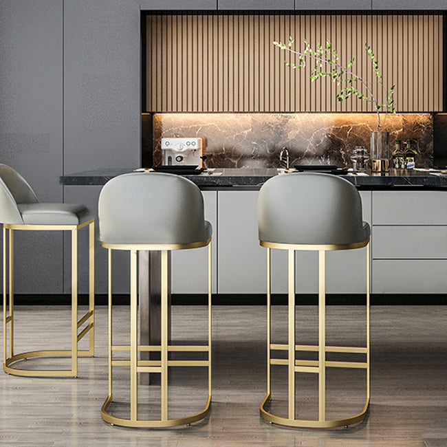 GLAM ARMLESS BACKRESTカウンタースツール鉄のバースツールとキッチン用のペダル