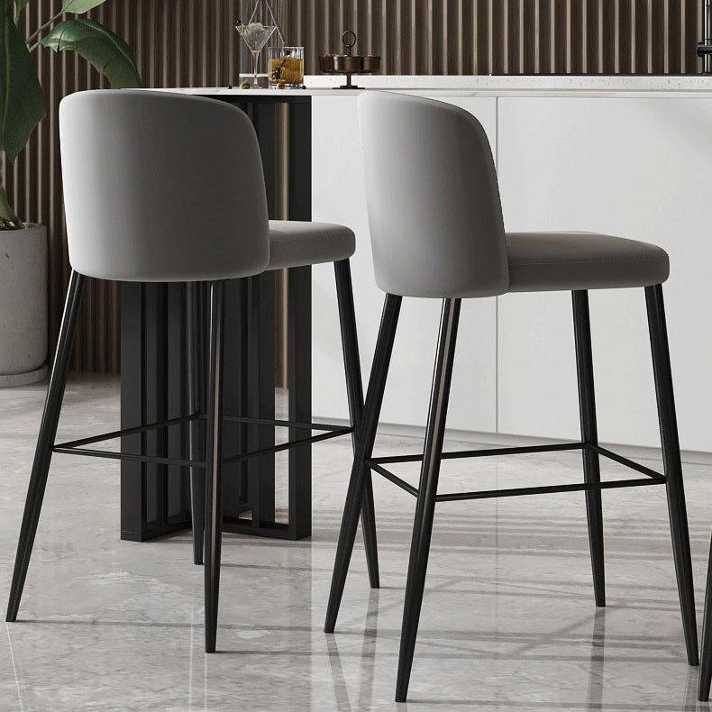 Industrial Style Counter Stool Upholstered Living Room Bar Stool with Metal Legs Clearhalo 'Bar Furniture' 'Bar Stools' 'bar_stools' 'furn' 'furn_bar_stools' 'Furniture' 'Kitchen & Dining Furniture' 6856657
