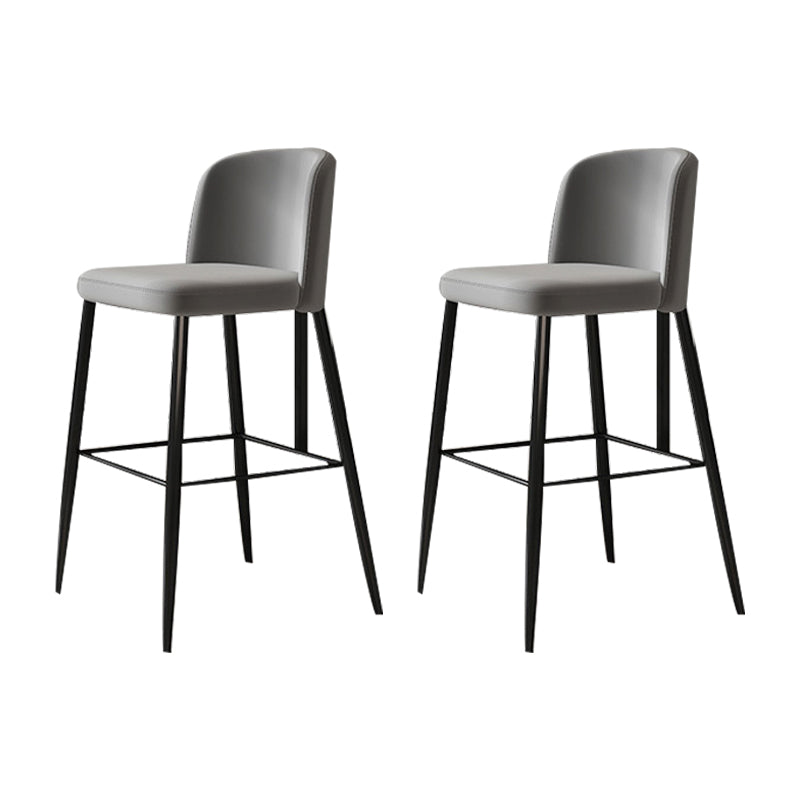 Industrial Style Counter Stool Upholstered Living Room Bar Stool with Metal Legs Grey 2 Piece Set Clearhalo 'Bar Furniture' 'Bar Stools' 'bar_stools' 'furn' 'furn_bar_stools' 'Furniture' 'Kitchen & Dining Furniture' 6856659