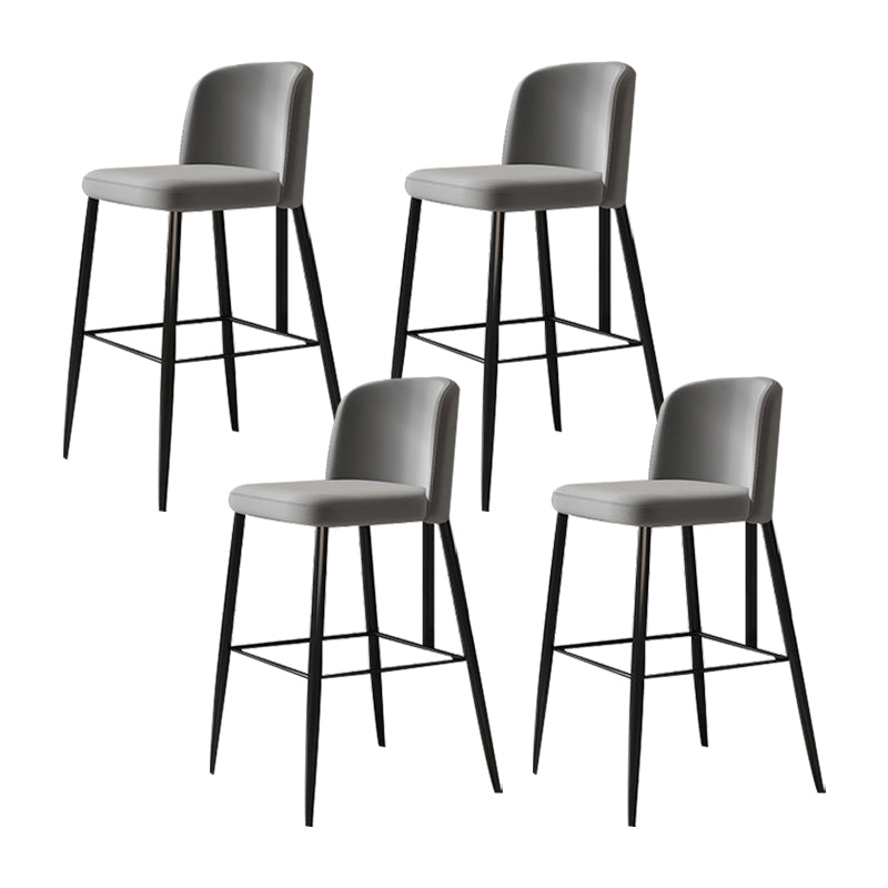 Industrial Style Counter Stool Upholstered Living Room Bar Stool with Metal Legs Grey 4 Piece Set Clearhalo 'Bar Furniture' 'Bar Stools' 'bar_stools' 'furn' 'furn_bar_stools' 'Furniture' 'Kitchen & Dining Furniture' 6856660