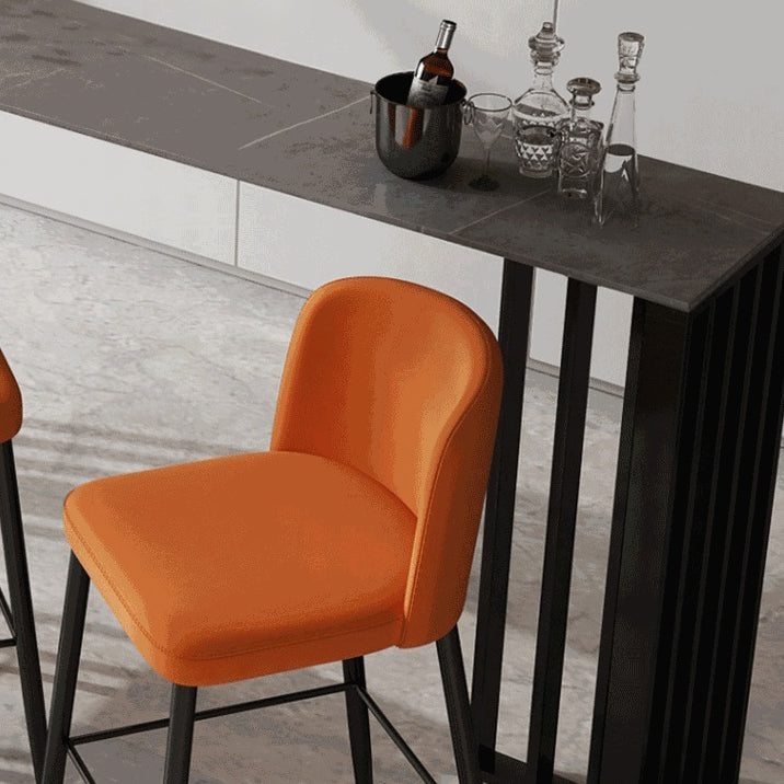 Industrial Style Counter Stool Upholstered Living Room Bar Stool with Metal Legs Clearhalo 'Bar Furniture' 'Bar Stools' 'bar_stools' 'furn' 'furn_bar_stools' 'Furniture' 'Kitchen & Dining Furniture' 6856666