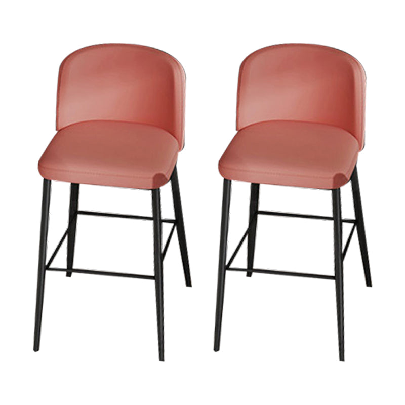 Industrial Style Counter Stool Upholstered Living Room Bar Stool with Metal Legs Pink 2 Piece Set Clearhalo 'Bar Furniture' 'Bar Stools' 'bar_stools' 'furn' 'furn_bar_stools' 'Furniture' 'Kitchen & Dining Furniture' 6856667