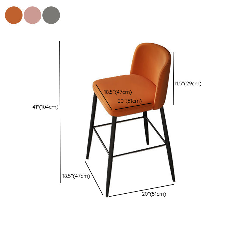 Industrial Style Counter Stool Upholstered Living Room Bar Stool with Metal Legs Clearhalo 'Bar Furniture' 'Bar Stools' 'bar_stools' 'furn' 'furn_bar_stools' 'Furniture' 'Kitchen & Dining Furniture' 6856671