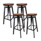 Modern Backless Barstool Wooden Counter Bar Stool with Metal Legs Matte Black 4 Piece Set Clearhalo 'Bar Furniture' 'Bar Stools' 'bar_stools' 'furn' 'furn_bar_stools' 'Furniture' 'Kitchen & Dining Furniture' 6856673