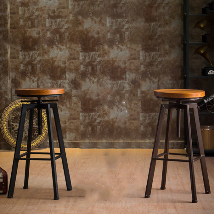 Modern Backless Barstool Wooden Counter Bar Stool with Metal Legs Clearhalo 'Bar Furniture' 'Bar Stools' 'bar_stools' 'furn' 'furn_bar_stools' 'Furniture' 'Kitchen & Dining Furniture' 6856676