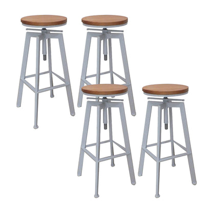 Modern Backless Barstool Wooden Counter Bar Stool with Metal Legs White 4 Piece Set Clearhalo 'Bar Furniture' 'Bar Stools' 'bar_stools' 'furn' 'furn_bar_stools' 'Furniture' 'Kitchen & Dining Furniture' 6856678