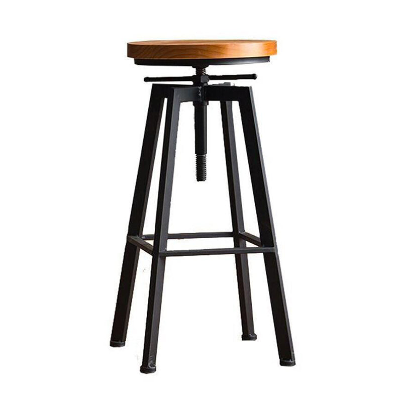 Modern Backless Barstool Wooden Counter Bar Stool with Metal Legs Clearhalo 'Bar Furniture' 'Bar Stools' 'bar_stools' 'furn' 'furn_bar_stools' 'Furniture' 'Kitchen & Dining Furniture' 6856679