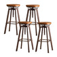 Modern Backless Barstool Wooden Counter Bar Stool with Metal Legs Brass 4 Piece Set Clearhalo 'Bar Furniture' 'Bar Stools' 'bar_stools' 'furn' 'furn_bar_stools' 'Furniture' 'Kitchen & Dining Furniture' 6856684