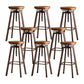 Modern Backless Barstool Wooden Counter Bar Stool with Metal Legs Brass 8 Piece Set Clearhalo 'Bar Furniture' 'Bar Stools' 'bar_stools' 'furn' 'furn_bar_stools' 'Furniture' 'Kitchen & Dining Furniture' 6856685