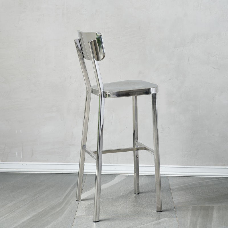 Tabouret de style de style industriel Silver Metal Barstol pour le salon