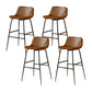Modern Style Low Back Barstool Pu Leather Counter Bar Stool with Metal Legs for Home