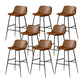 Modern Style Low Back Barstool Pu Leather Counter Bar Stool with Metal Legs for Home