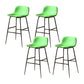 Modern Style Low Back Barstool Pu Leather Counter Bar Stool with Metal Legs for Home
