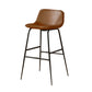 Modern Style Low Back Barstool Pu Leather Counter Bar Stool with Metal Legs for Home