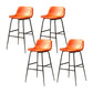 Modern Style Low Back Barstool Pu Leather Counter Bar Stool with Metal Legs for Home