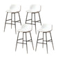 Modern Style Low Back Barstool Pu Leather Counter Bar Stool with Metal Legs for Home