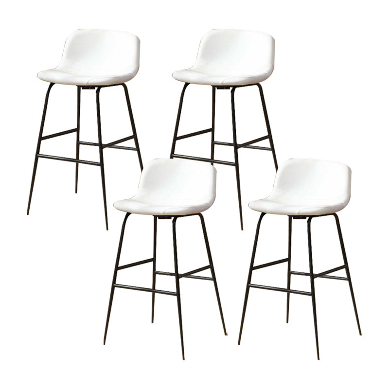 Modern Style Low Back Barstool Pu Leather Counter Bar Stool with Metal Legs for Home