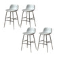 Modern Style Low Back Barstool Pu Leather Counter Bar Stool with Metal Legs for Home
