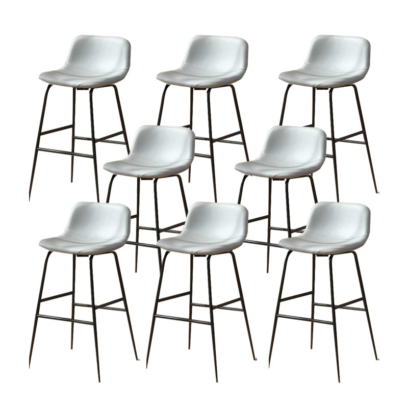 Modern Style Low Back Barstool Pu Leather Counter Bar Stool with Metal Legs for Home