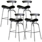 Modern Style Counter Stool Faux Leather Saddle Seat Bar Stool for Indoor Black 4 Piece Set Clearhalo 'Bar Furniture' 'Bar Stools' 'bar_stools' 'furn' 'furn_bar_stools' 'Furniture' 'Kitchen & Dining Furniture' 6856735