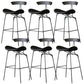 Modern Style Counter Stool Faux Leather Saddle Seat Bar Stool for Indoor Black 6 Piece Set Clearhalo 'Bar Furniture' 'Bar Stools' 'bar_stools' 'furn' 'furn_bar_stools' 'Furniture' 'Kitchen & Dining Furniture' 6856738