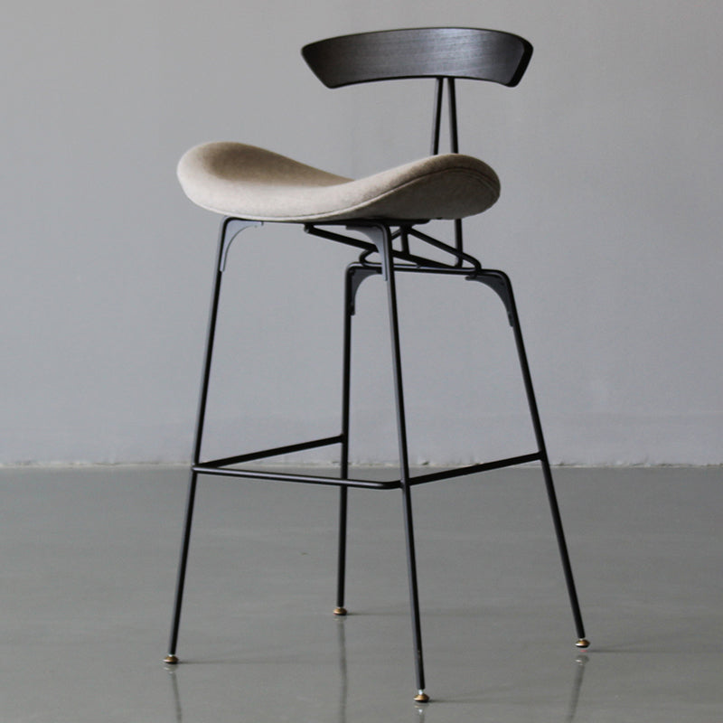 Modern Style Counter Stool Faux Leather Saddle Seat Bar Stool for Indoor Light Gray 1 Piece Clearhalo 'Bar Furniture' 'Bar Stools' 'bar_stools' 'furn' 'furn_bar_stools' 'Furniture' 'Kitchen & Dining Furniture' 6856739