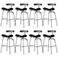 Modern Style Counter Stool Faux Leather Saddle Seat Bar Stool for Indoor Black 8 Piece Set Clearhalo 'Bar Furniture' 'Bar Stools' 'bar_stools' 'furn' 'furn_bar_stools' 'Furniture' 'Kitchen & Dining Furniture' 6856740