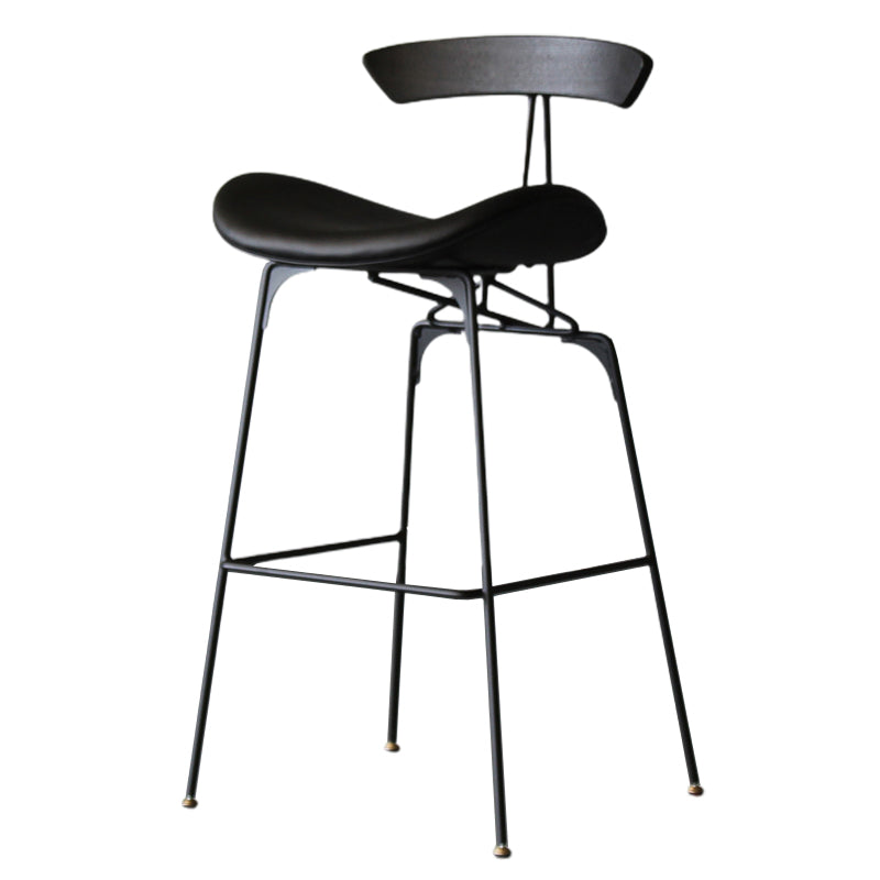 Modern Style Counter Stool Faux Leather Saddle Seat Bar Stool for Indoor Clearhalo 'Bar Furniture' 'Bar Stools' 'bar_stools' 'furn' 'furn_bar_stools' 'Furniture' 'Kitchen & Dining Furniture' 6856741