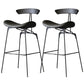 Modern Style Counter Stool Faux Leather Saddle Seat Bar Stool for Indoor Grey 2 Piece Set Clearhalo 'Bar Furniture' 'Bar Stools' 'bar_stools' 'furn' 'furn_bar_stools' 'Furniture' 'Kitchen & Dining Furniture' 6856742