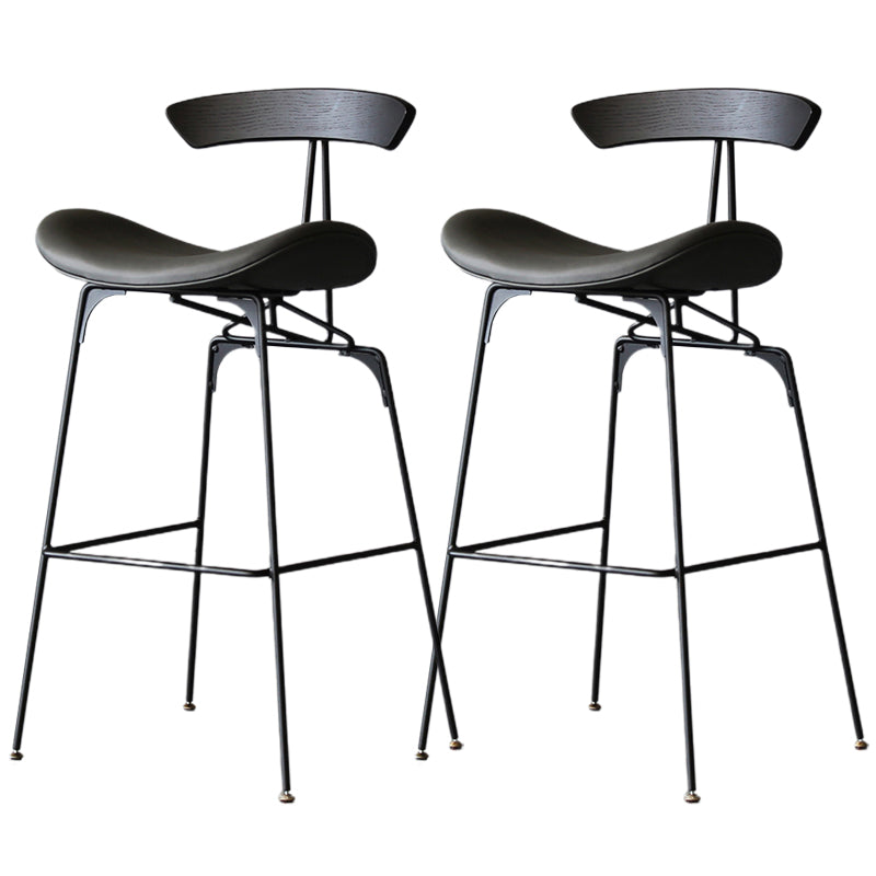 Modern Style Counter Stool Faux Leather Saddle Seat Bar Stool for Indoor Grey 2 Piece Set Clearhalo 'Bar Furniture' 'Bar Stools' 'bar_stools' 'furn' 'furn_bar_stools' 'Furniture' 'Kitchen & Dining Furniture' 6856742