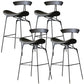 Modern Style Counter Stool Faux Leather Saddle Seat Bar Stool for Indoor Grey 4 Piece Set Clearhalo 'Bar Furniture' 'Bar Stools' 'bar_stools' 'furn' 'furn_bar_stools' 'Furniture' 'Kitchen & Dining Furniture' 6856744