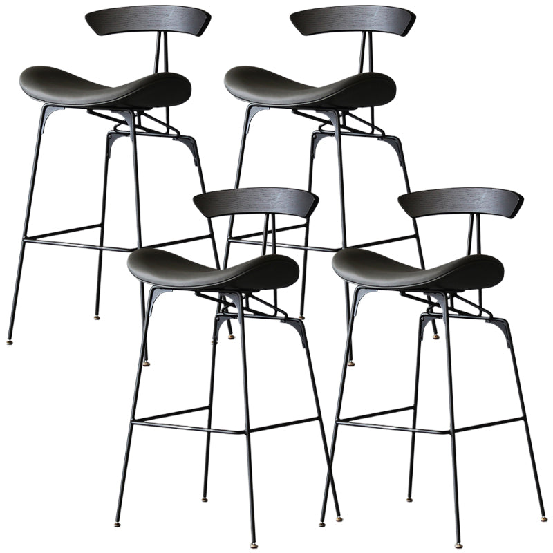 Modern Style Counter Stool Faux Leather Saddle Seat Bar Stool for Indoor Grey 4 Piece Set Clearhalo 'Bar Furniture' 'Bar Stools' 'bar_stools' 'furn' 'furn_bar_stools' 'Furniture' 'Kitchen & Dining Furniture' 6856744
