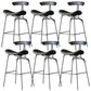 Modern Style Counter Stool Faux Leather Saddle Seat Bar Stool for Indoor Grey 6 Piece Set Clearhalo 'Bar Furniture' 'Bar Stools' 'bar_stools' 'furn' 'furn_bar_stools' 'Furniture' 'Kitchen & Dining Furniture' 6856745