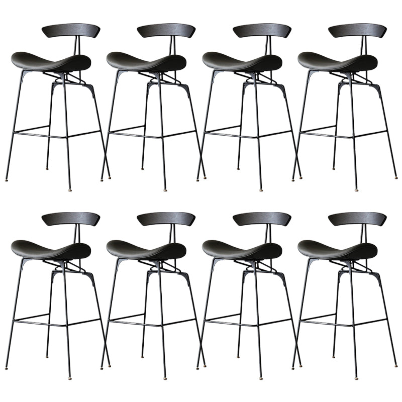 Modern Style Counter Stool Faux Leather Saddle Seat Bar Stool for Indoor Grey 8 Piece Set Clearhalo 'Bar Furniture' 'Bar Stools' 'bar_stools' 'furn' 'furn_bar_stools' 'Furniture' 'Kitchen & Dining Furniture' 6856747